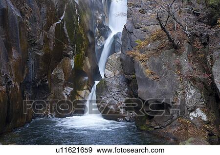 Sengataki Falls of Shosenkyo View Large Photo Image Stock Photo - Sengataki Falls of Shosenkyo. Fotosearch