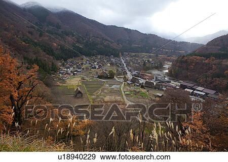 Shirakawa Village in Autumn View Large Photo Image Stock Photo - Shirakawa Village in Autumn. Fotosearch