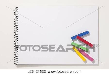 Sketch book and crayons View Large Photo Image Stock Image - Sketch book and crayons. Fotosearch