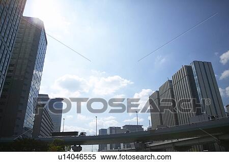 Stock Photography - Skyline, Osaka Prefecture, Honshu, Japan. Fotosearch