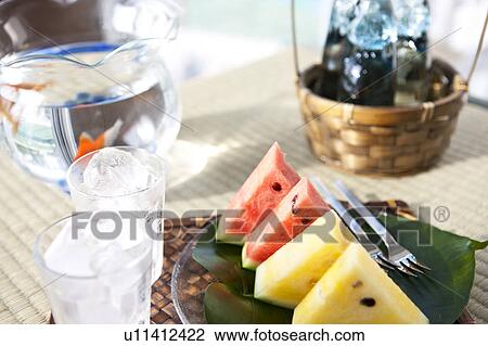 Slices of watermelons and glasses with ice cubes inside View Large Photo Image Stock Image - Slices of watermelons and glasses with ice cubes inside. Fotosearch