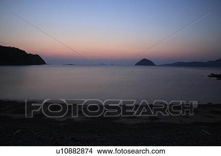 Sunrise and ocean View Large Photo Image Picture - Sunrise and ocean. Fotosearch