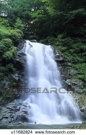 Picture - Waterfall at Isiutoro ravine, Yamanashi Prefecture Honshu, Japan. Fotosearch