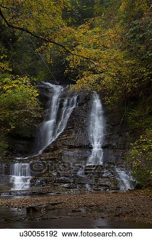 Waterfall in Autumn View Large Photo Image Stock Image - Waterfall in Autumn. Fotosearch