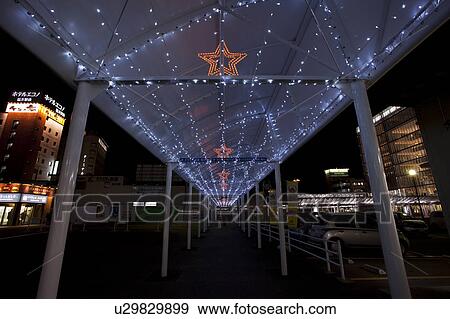 Stock Photo - Winter Lights at Fukui Station. Fotosearch
