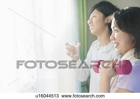 Young Couple Keeping Fit View Large Photo Image Stock Image - Young Couple Keeping Fit. Fotosearch