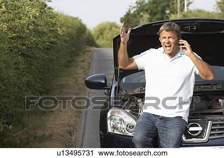 Driver Broken Down On Country Road View Large Photo Image Stock Image - Driver Broken Down On Country Road. Fotosearch