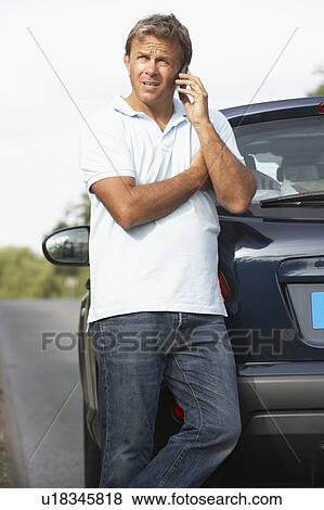 Driver Broken Down On Country Road View Large Photo Image Stock Photo - Driver Broken Down On Country Road. Fotosearch