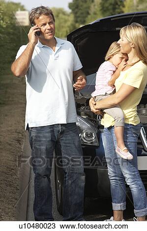 Family Broken Down On Country Road View Large Photo Image Stock Image - Family Broken Down On Country Road. Fotosearch