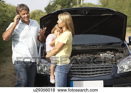 Family Broken Down On Country Road View Large Photo Image Stock Photo - Family Broken Down On Country Road. Fotosearch