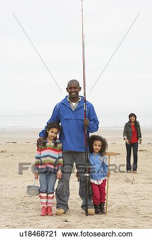 Family On Beach Fishing Trip View Large Photo Image Stock Image - Family On Beach Fishing Trip. Fotosearch