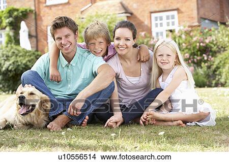 Family Sitting In Garden Together View Large Photo Image Picture - Family Sitting In Garden Together. Fotosearch