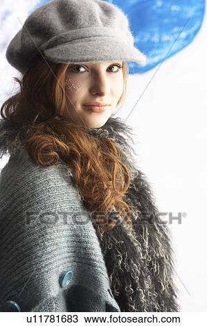 Fashionable Teenage Girl Wearing Cap And Knitwear In Studio View Large Photo Image Stock Image - Fashionable Teenage Girl Wearing Cap And Knitwear In Studio. Fotosearch