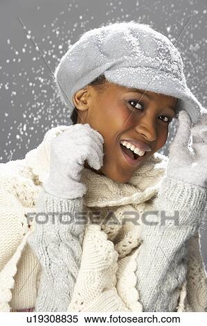 Fashionable Woman Wearing Knitwear And Cap In Studio View Large Photo Image Stock Photography - Fashionable Woman Wearing Knitwear And Cap In Studio. Fotosearch