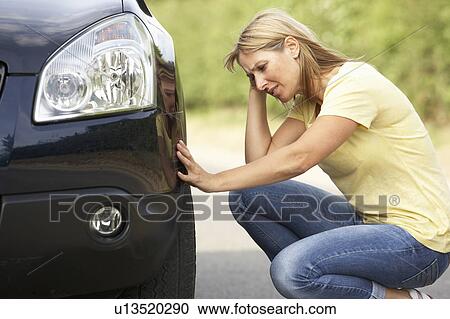 Female Driver Broken Down On Country Road View Large Photo Image Stock Image - Female Driver Broken Down On Country Road. Fotosearch