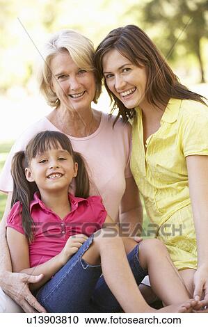 Grandmother With Mother And Daughter In Park View Large Photo Image Stock Image - Grandmother With Mother And Daughter In Park. Fotosearch
