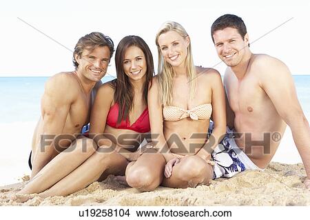 Group Of Friends Enjoying Beach Holiday View Large Photo Image Picture - Group Of Friends Enjoying Beach Holiday. Fotosearch