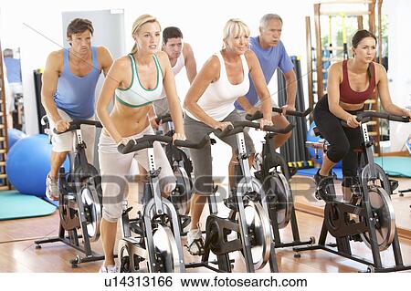 Group Of People In Spinning Class In Gym View Large Photo Image Stock Photograph - Group Of People In Spinning Class In Gym. Fotosearch