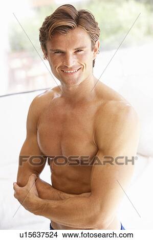 Picture - Portrait Of Bare Muscular Torso Of Young Man. Fotosearch