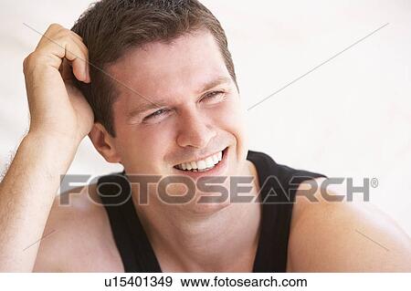 Portrait Of Happy Young Man View Large Photo Image Stock Photo - Portrait Of Happy Young Man. Fotosearch