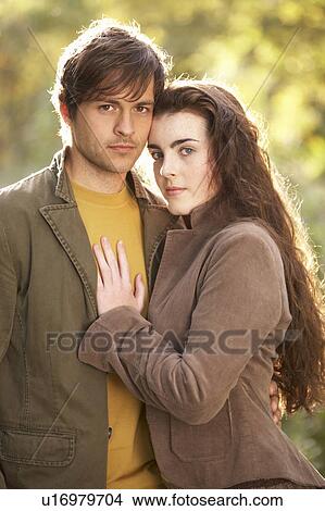 Portrait Of Romantic Young Couple In Autumn Landscape View Large Photo Image Picture - Portrait Of Romantic Young Couple In Autumn Landscape. Fotosearch