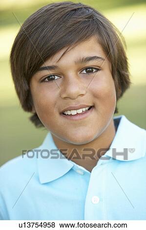 Portrait Of Young Boy In Park View Large Photo Image Stock Photo - Portrait Of Young Boy In Park. Fotosearch
