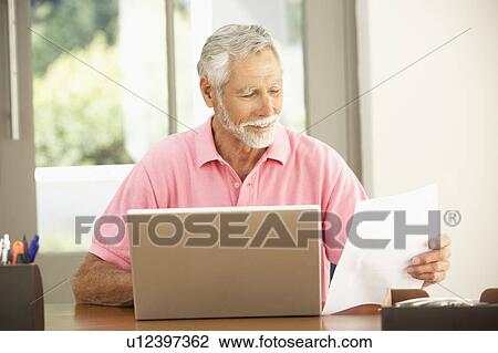 Senior Man Using Laptop At Home View Large Photo Image Stock Image - Senior Man Using Laptop At Home. Fotosearch