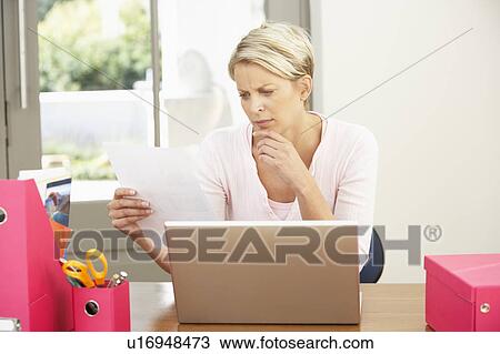 Woman Using Laptop At Home View Large Photo Image Stock Image - Woman Using Laptop At Home. Fotosearch