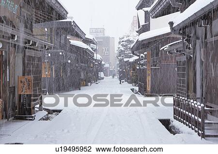 Stock Image - Alley in Winter. Fotosearch