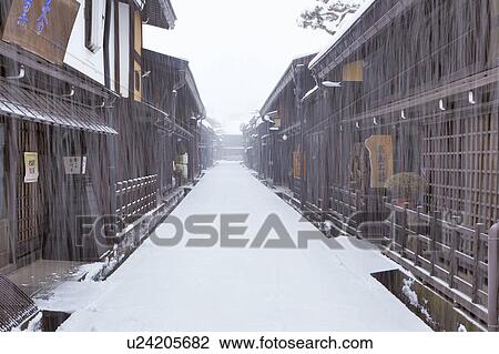 Alley in Winter View Large Photo Image Stock Image - Alley in Winter. Fotosearch