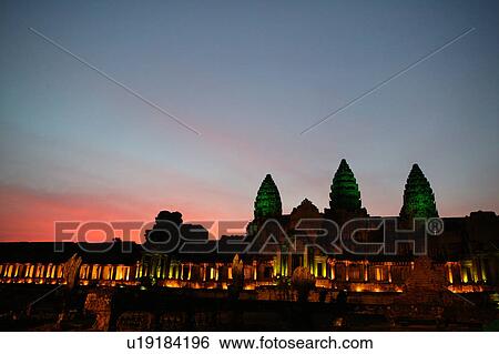 Stock Photograph - Angkor Wat Temple at Sunset. Fotosearch