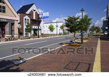 Biei Village View Large Photo Image Stock Image - Biei Village. Fotosearch
