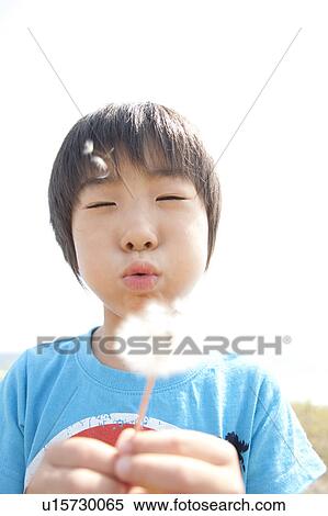 Boy blowing dandelion View Large Photo Image Stock Photography - Boy blowing dandelion. Fotosearch