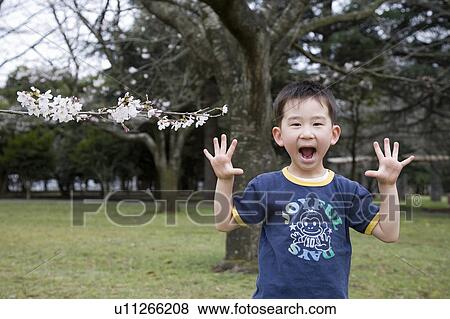 Stock Photo - Boy Showing His Hands. Fotosearch