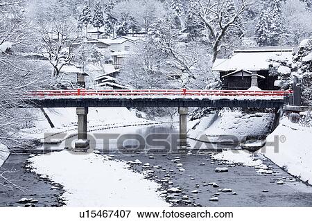 Stock Photo - Bridge Over River in Winter. Fotosearch