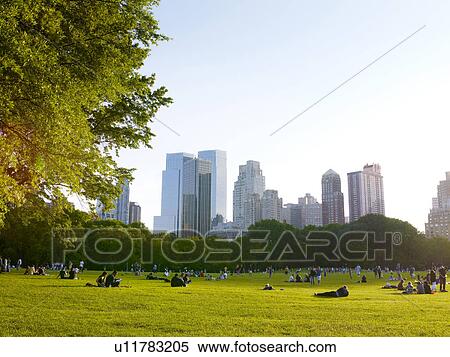 Central park, Sheep Meadow, NYC, New York, USA View Large Photo Image Stock Photography - Central park, Sheep Meadow, NYC, New York, USA. Fotosearch