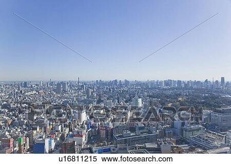 Stock Photography - Clear Sky Over Tokyo. Fotosearch