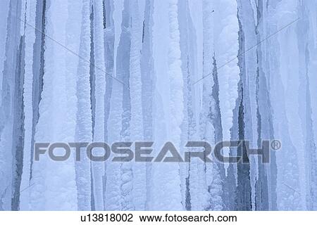 Stock Image - Close Up of Frozen Waterfall. Fotosearch