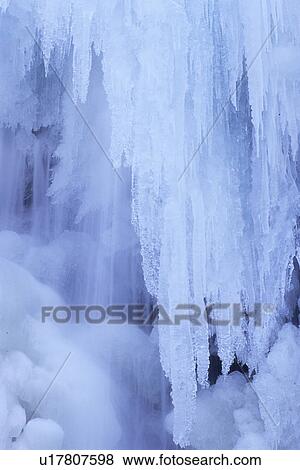 Stock Photo - Close Up of Frozen Waterfall. Fotosearch