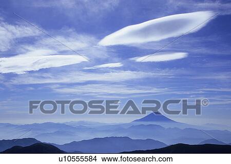 Clouds Over Mountains and Mount Fuji View Large Photo Image Picture - Clouds Over Mountains and Mount Fuji. Fotosearch