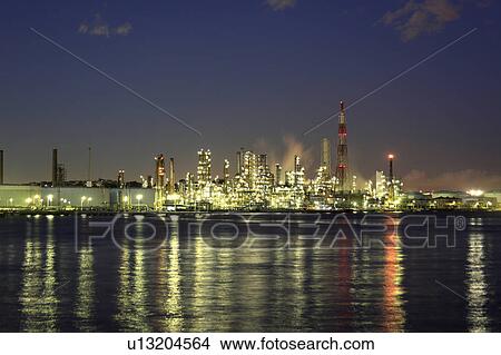 Picture - Factories at Night. Fotosearch