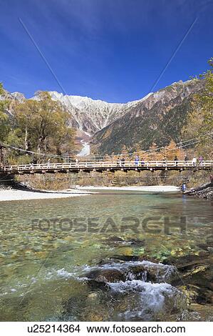 Picture - Footbridge Over River. Fotosearch