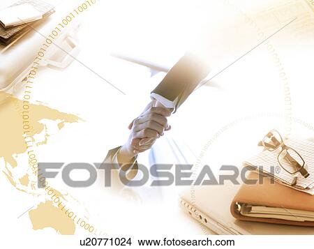 Picture - Global Business Image with Handshake. Fotosearch