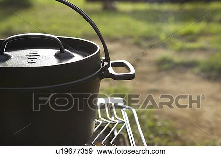 Iron Pan at Campsite View Large Photo Image Stock Photo - Iron Pan at Campsite. Fotosearch