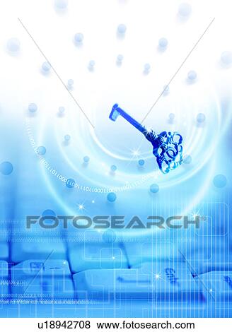 Stock Photo - Key and Keyboard. Fotosearch