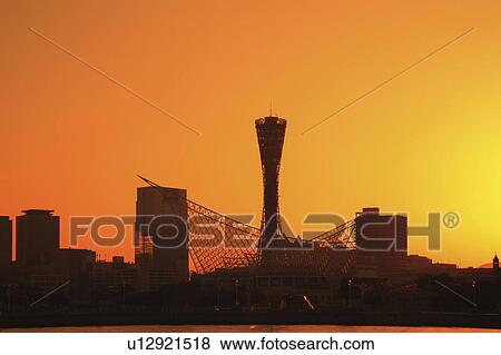 Stock Photo - Kobe Against Orange Sky. Fotosearch