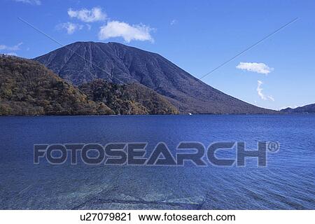 Stock Image - Lake Chuzenji and Mountain. Fotosearch