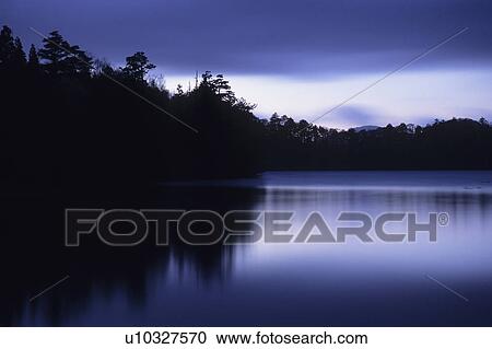 Stock Image - Lake Yuno at Dawn. Fotosearch