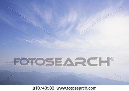 Stock Image - Landscape with Mount Fuji. Fotosearch