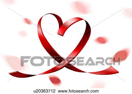 Stock Image - Love Heart Made From Ribbon. Fotosearch
